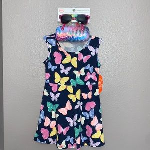Girls Butterfly Play Dress and glasses with case.